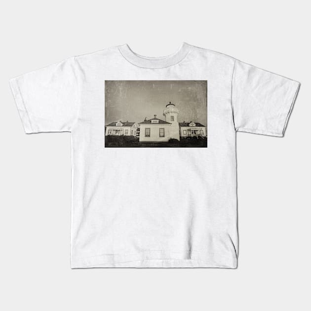 Vintage Mulkiteo Lighthouse Station Kids T-Shirt by CPAULFELL